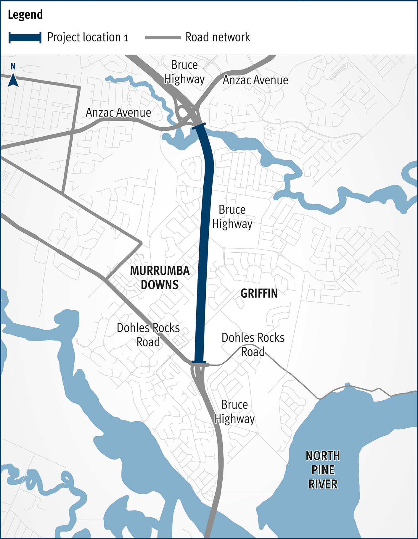 Bruce Highway Brisbane Gympie Dohles Rocks Road to Anzac Avenue upgrade funding commitment location