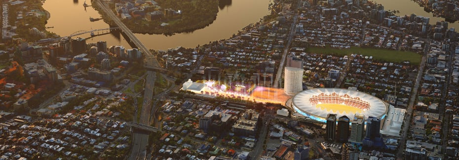 Gabba Stadium redevelopment (cr: Queensland Government)