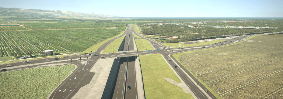 Artist impression of Aldinga Interchange (cr: Fleurieu Connections Alliance)