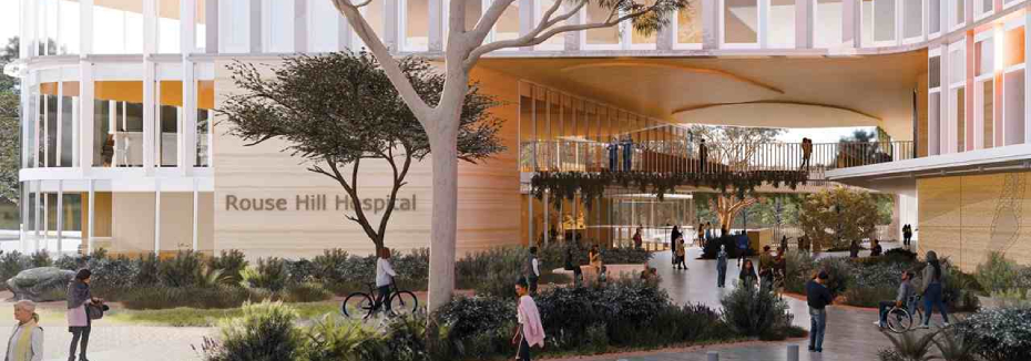 Artis impression of the new Rouse Hill Hospital (cr: Hills to Hawkesbury News)