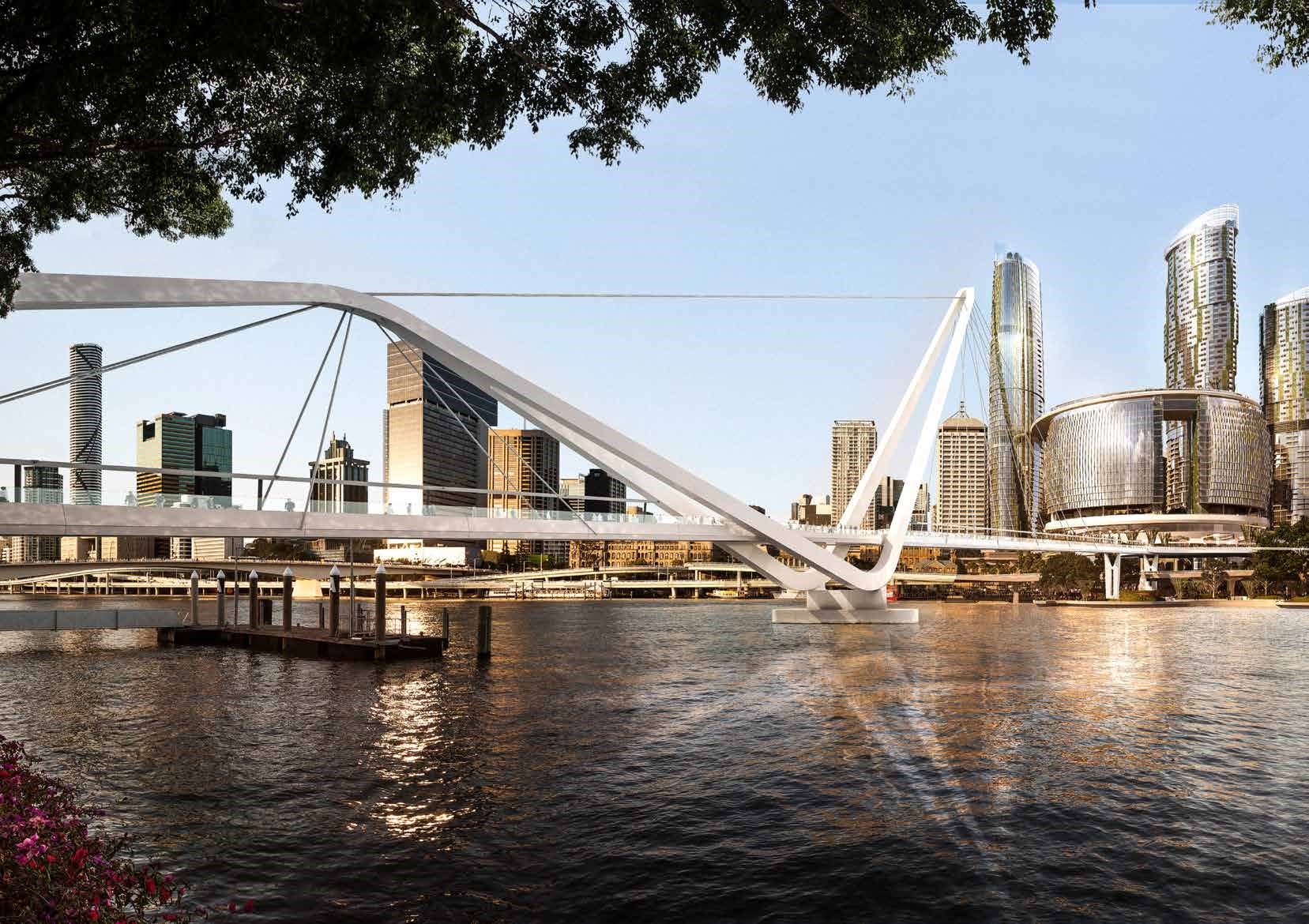 New milestones reached for new Queen's Wharf Brisbane pedestrian bridge